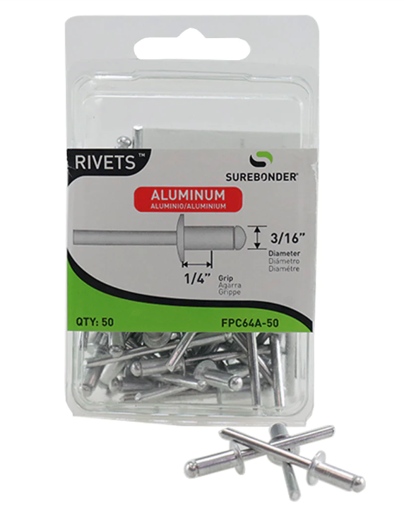 50-pack Medium Aluminum Rivets