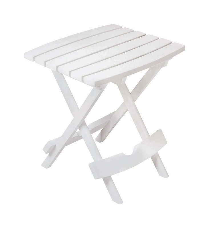 Quik-fold 15.125-in W X 17.375-in L White Resin Folding Side Table