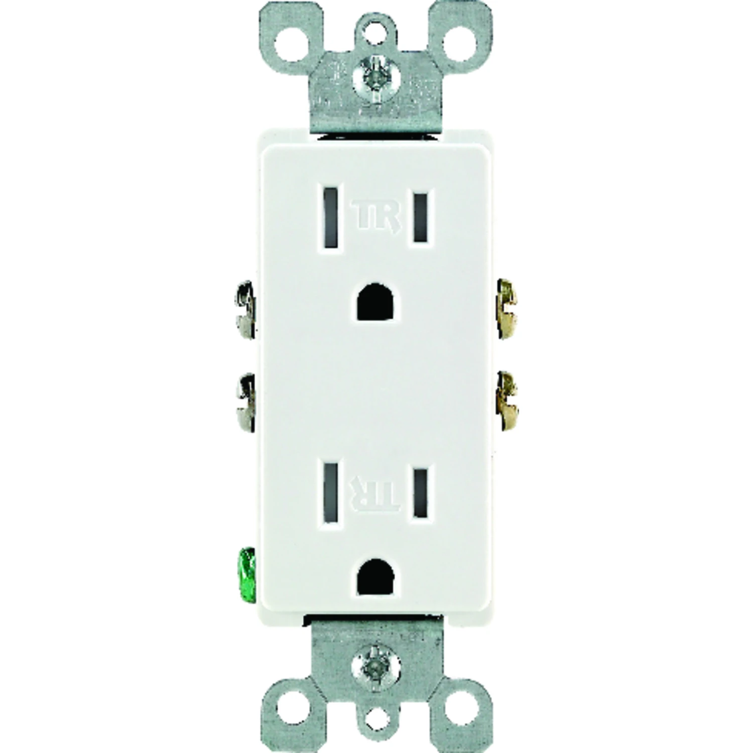 Decora 15a White Tamper Resistant 5-15r Duplex Outlet
