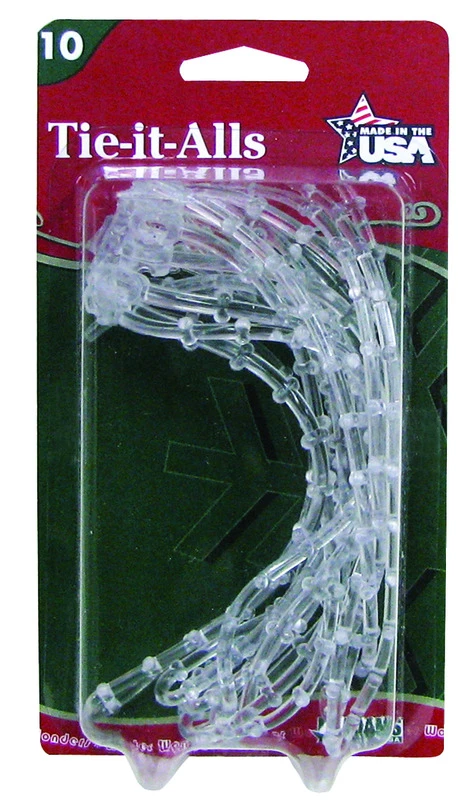 12 In. Clear Plastic Garland Tie (10-pack)