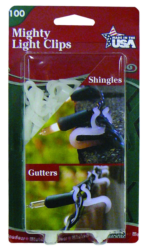 White Gutter & Shingle Mighty Light Clips (100-pack)