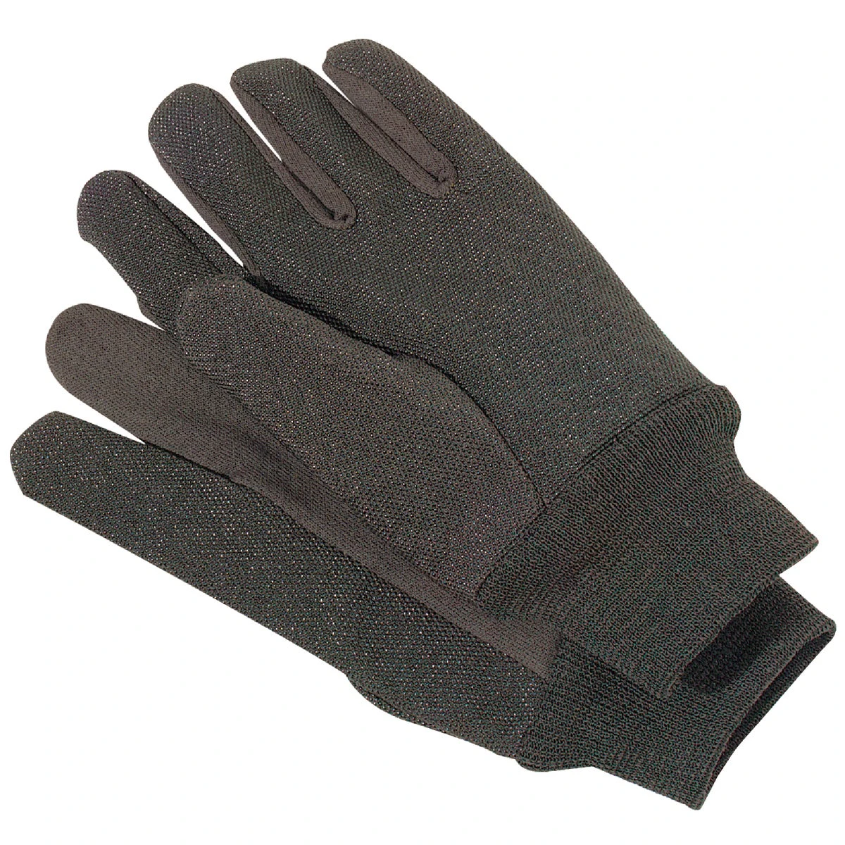 Men's Large Brown Jersey Work Glove With Pvc Grip