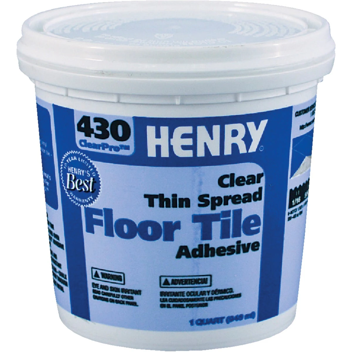 430 Clearpro Vinyl Floor Adhesive, 1 Quart - Premium Thin-spread Adhesive