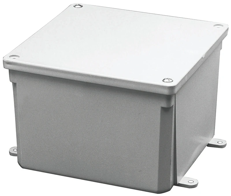 Pvc Molded Junction Box, 4 X 4 X 4 In.