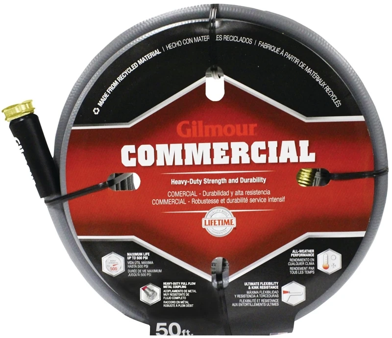 5/8 In. Diameter X 50 Ft. Length Commercial Gray Rubber/vinyl Hose