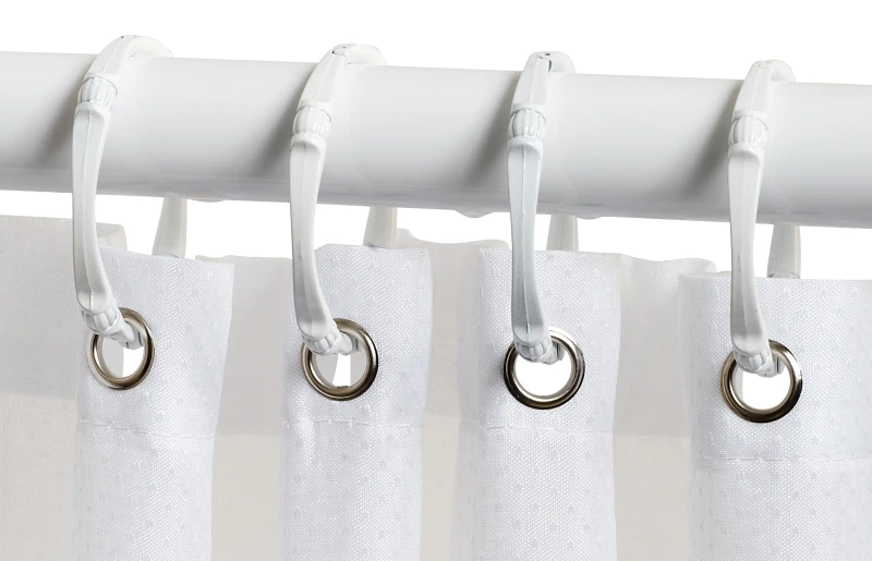 Zenith Zenna Home 70 X 72 In. White Fabric Shower Curtain—commercial-grade Durability & Water-repellent Finish
