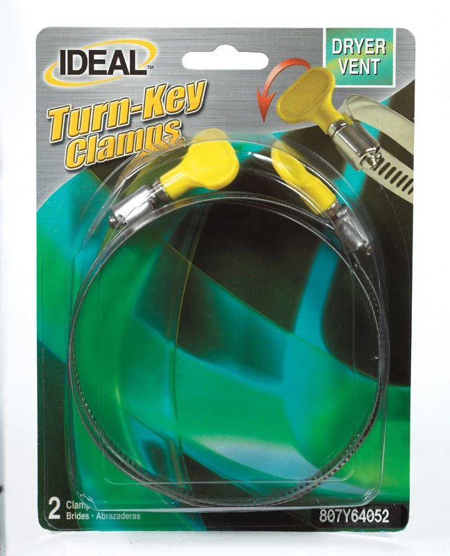 Ideal 316 Stainless Steel Dryer Vent Duct Clamp, 2.5–4.5 In | Tool-free, Tamper-resistant