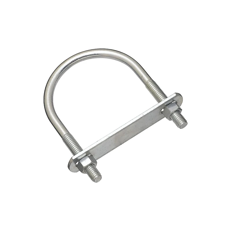 3/8 In. X 2.95 In. X 4.5 In. Zinc Round U Bolt With Plate & Nuts