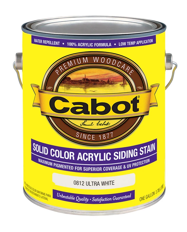 Solid Color Acrylic Siding & Fence Stain, Ultra White, 1 Gallon