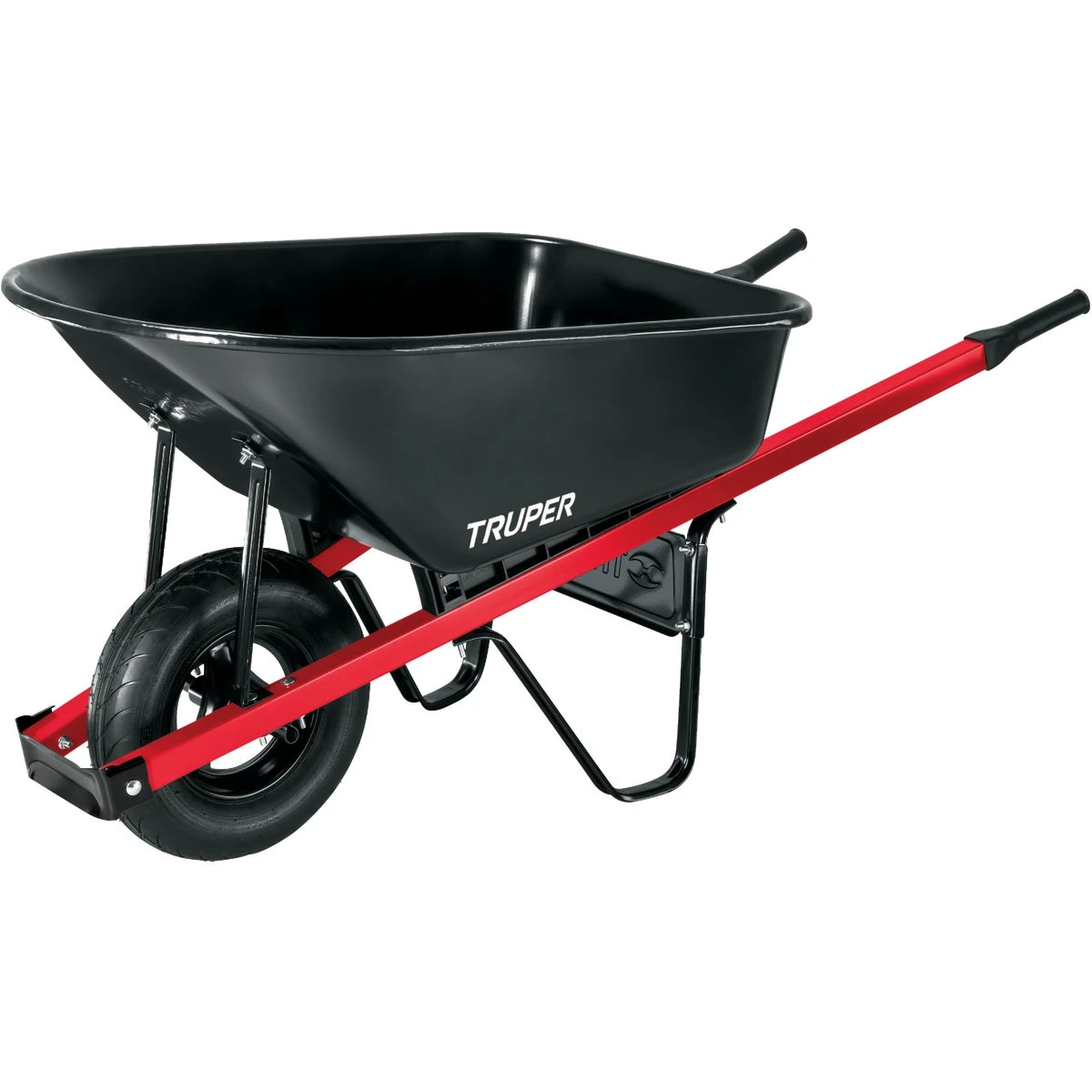 Heavy-duty Steel Wheelbarrow — 6 Cu Ft Capacity With Comfort-grip Handles And Pneumatic Tire
