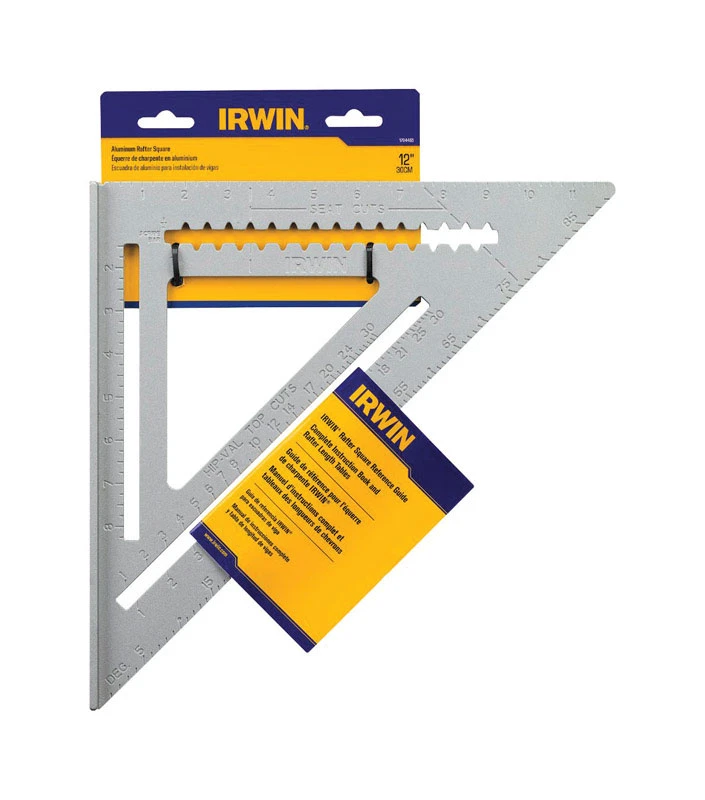 Irwin 12 Inch Aluminum Rafter Square - Model 1794465 For Precision Measurements