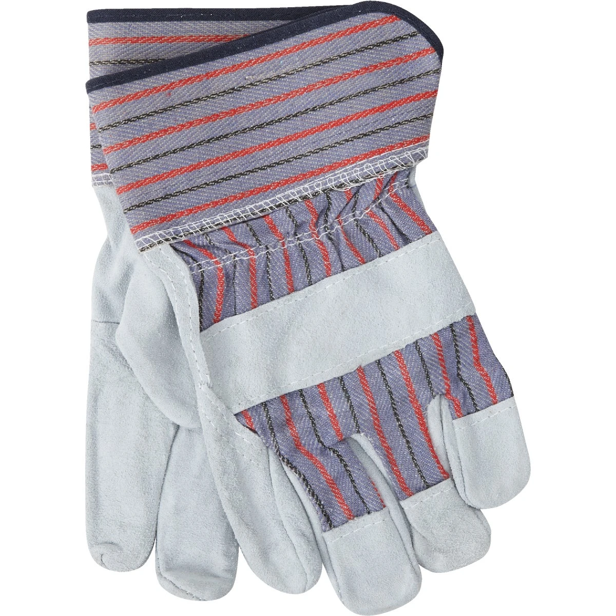 Men's Large Lightweight Suede Cowhide Leather Work Glove – Safety Cuff (gray & Blue)
