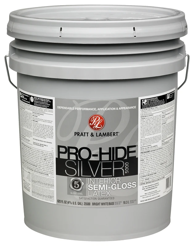 Pro-hide Silver 5000 Semi-gloss Bright White Paint 5 Gallon