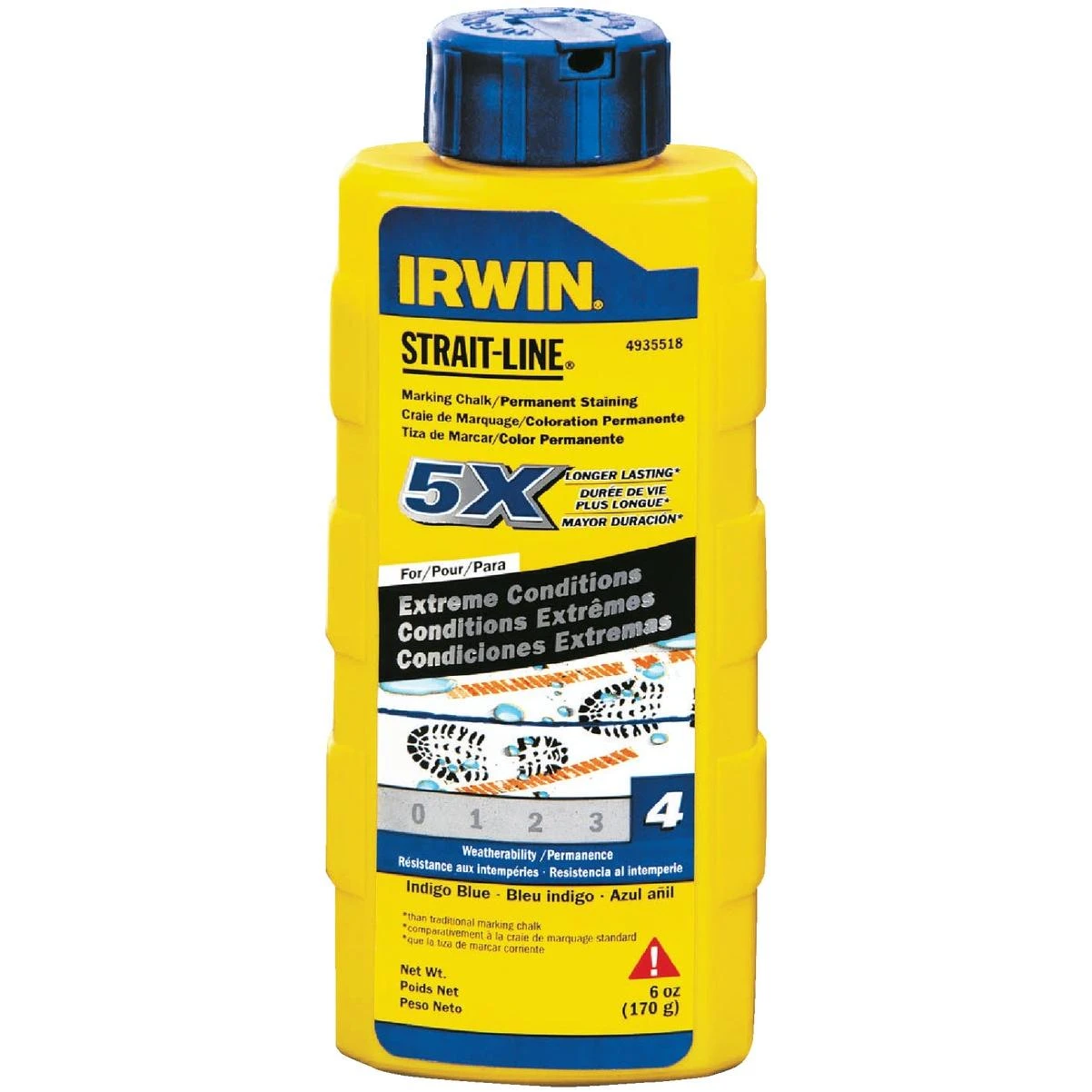 Strait-line 6 Oz. Blue Permanent Staining 5x Chalk Line Chalk