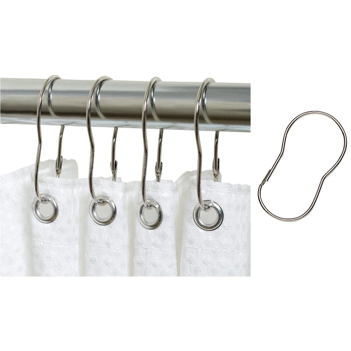 Zenna Home Chrome Plain Shower Curtain Hook (12 Count)