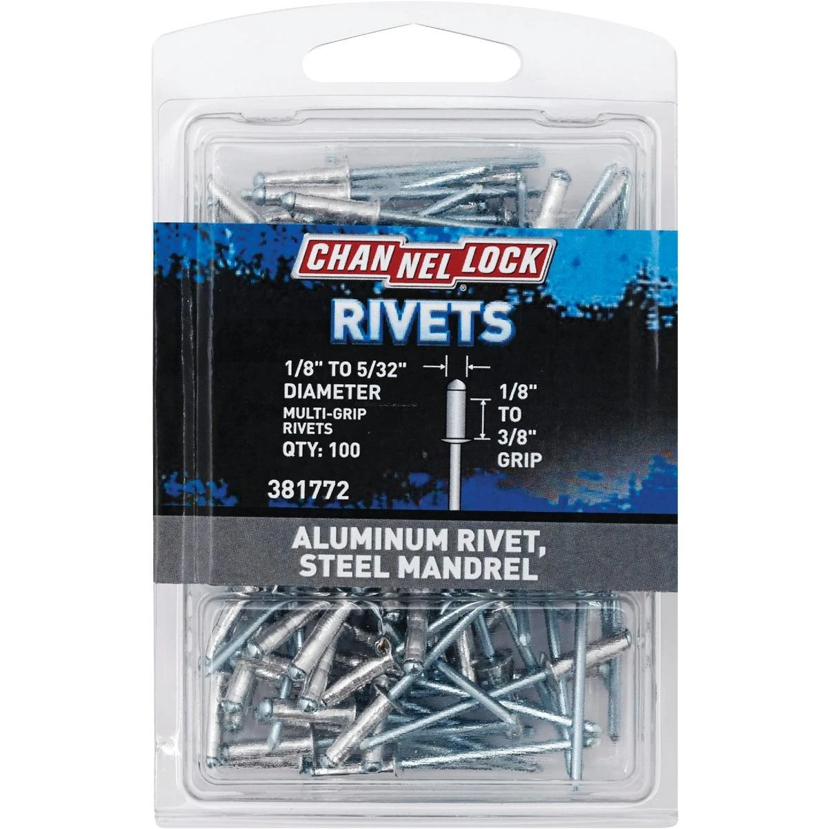 1/8 In. To 5/32 In. Dia. X 0.157 In. To 0.315 In. Grip Aluminum Multigrip Pop Rivet (100-pack)