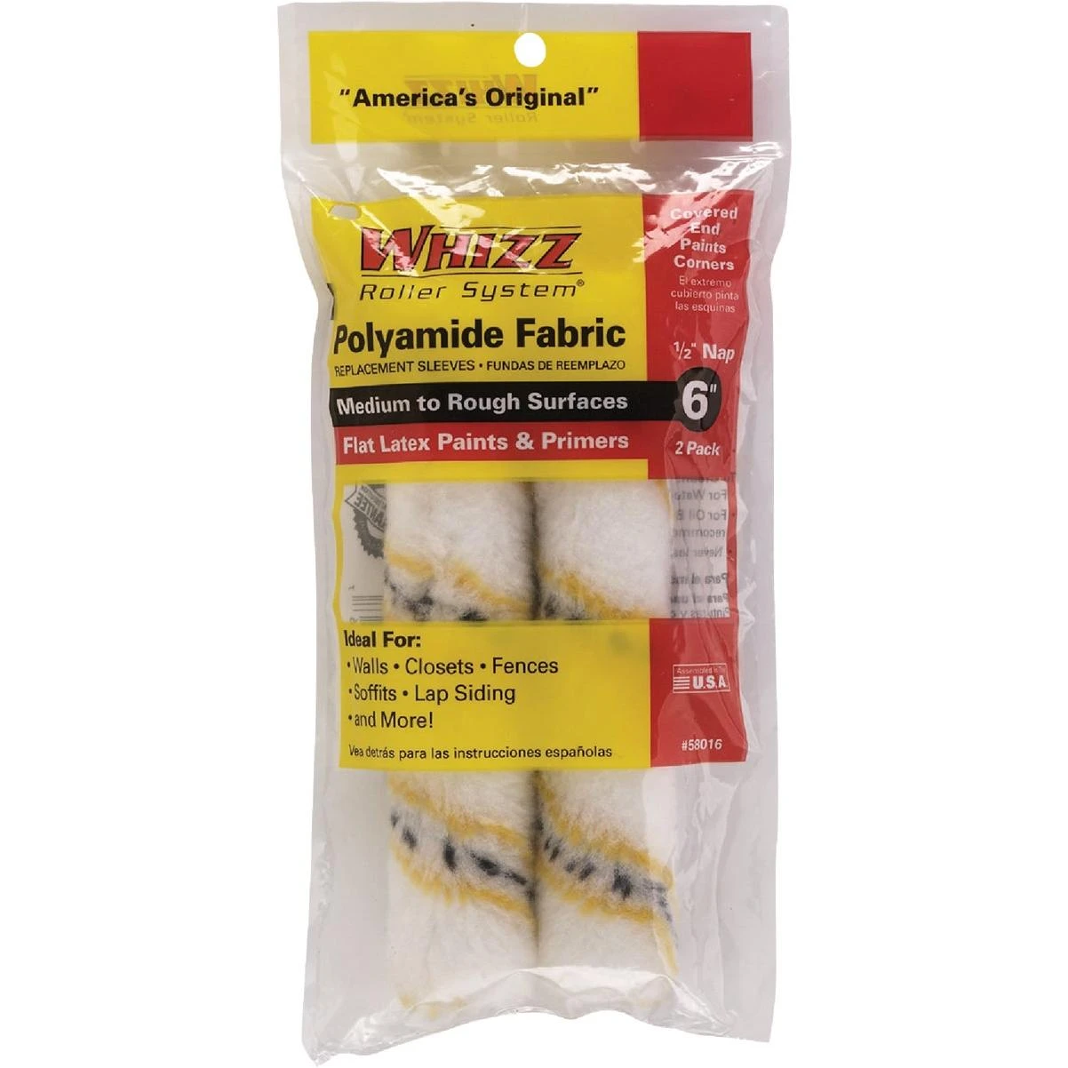 Gold Stripe 6 In. X 1/2 In. Refill Woven Fabric Roller Cover (2-pack)