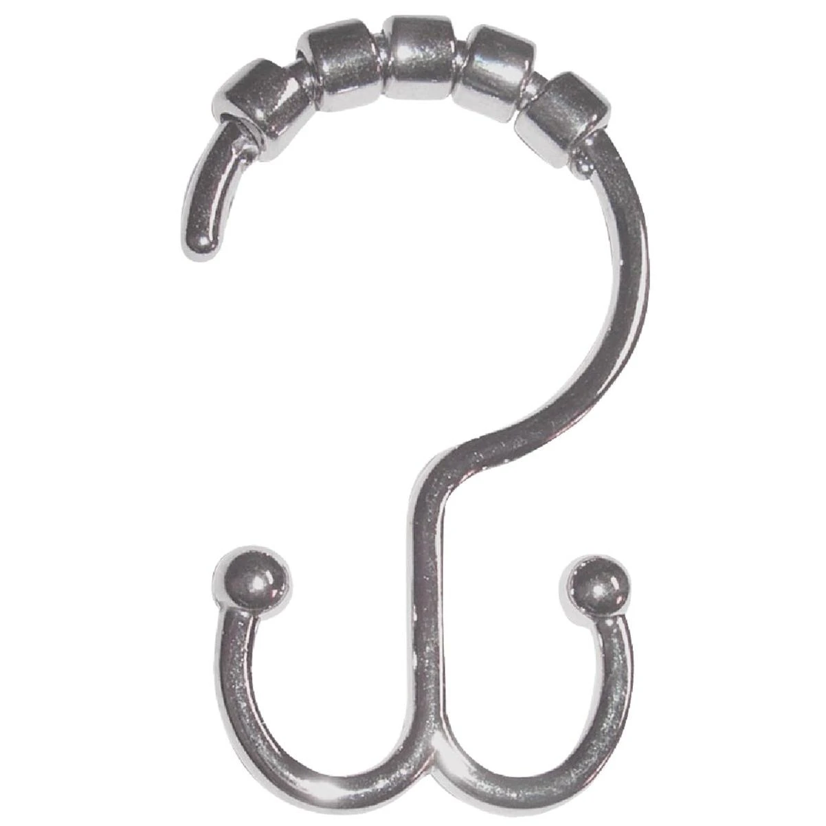 Zenna Home Chrome Double Roller Shower Curtain Hook (12 Count)