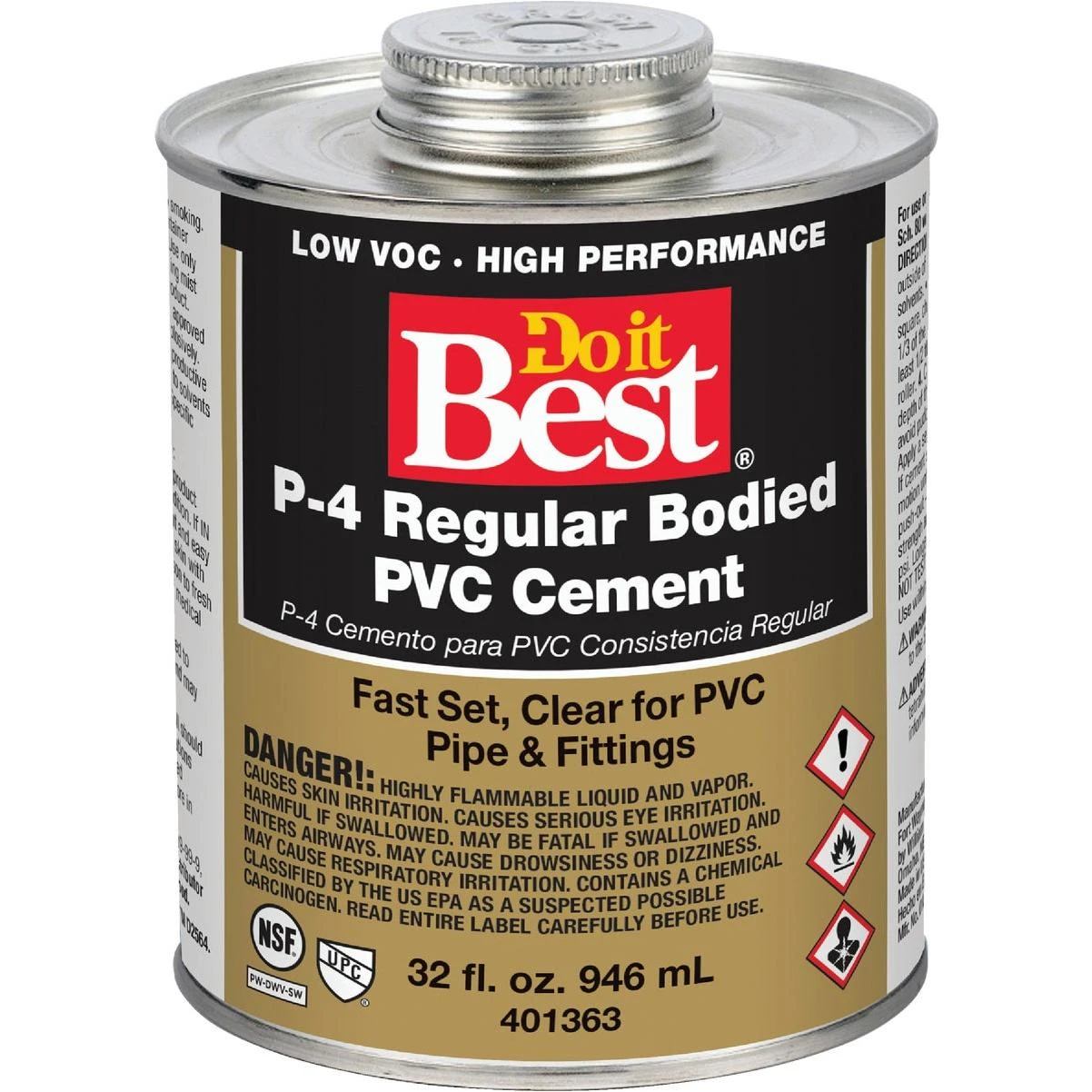 32 Oz. Regular Bodied Clear Pvc Cement