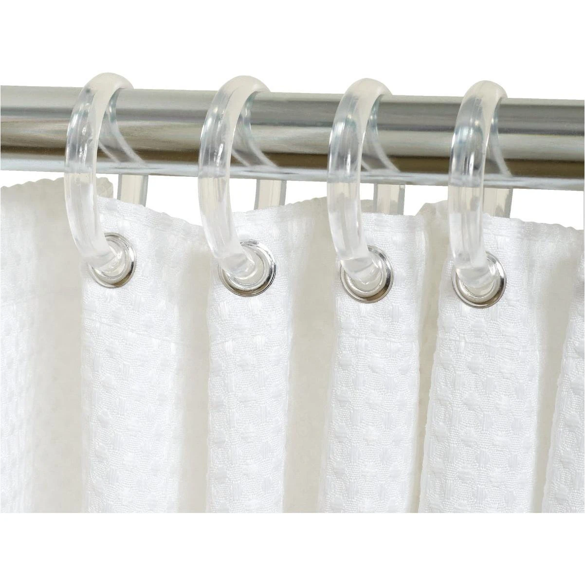 Zenna Home Clear Plastic Shower Curtain Ring (12 Count)