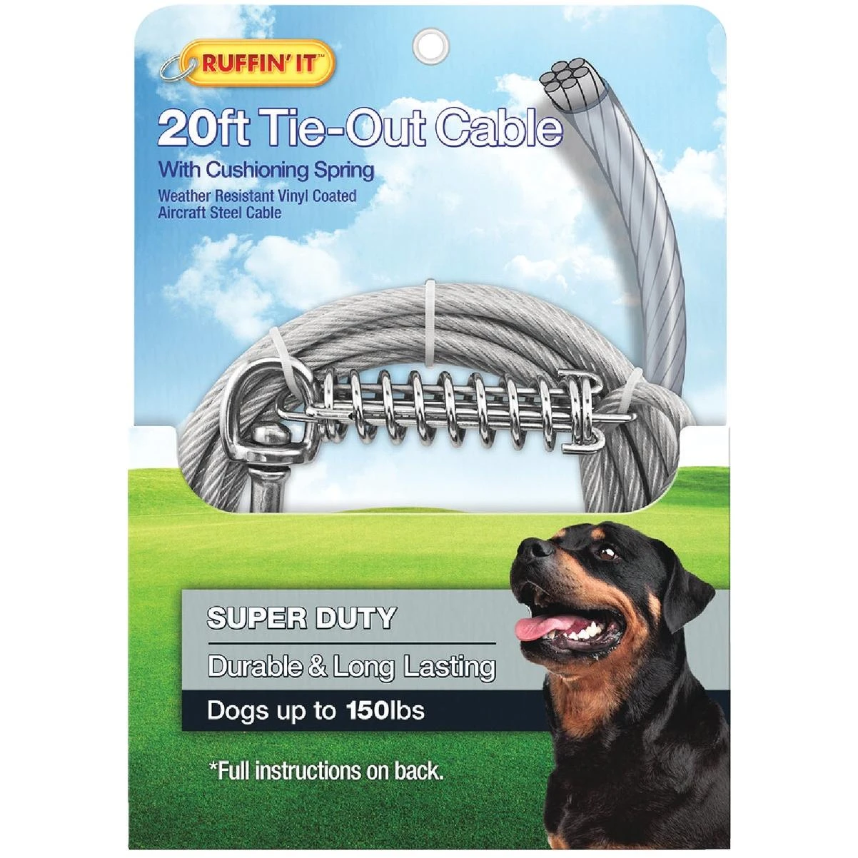 Guardian Gear Xxl Dog Cable With Comfort Snap Dog Tie-out, 20 Ft.