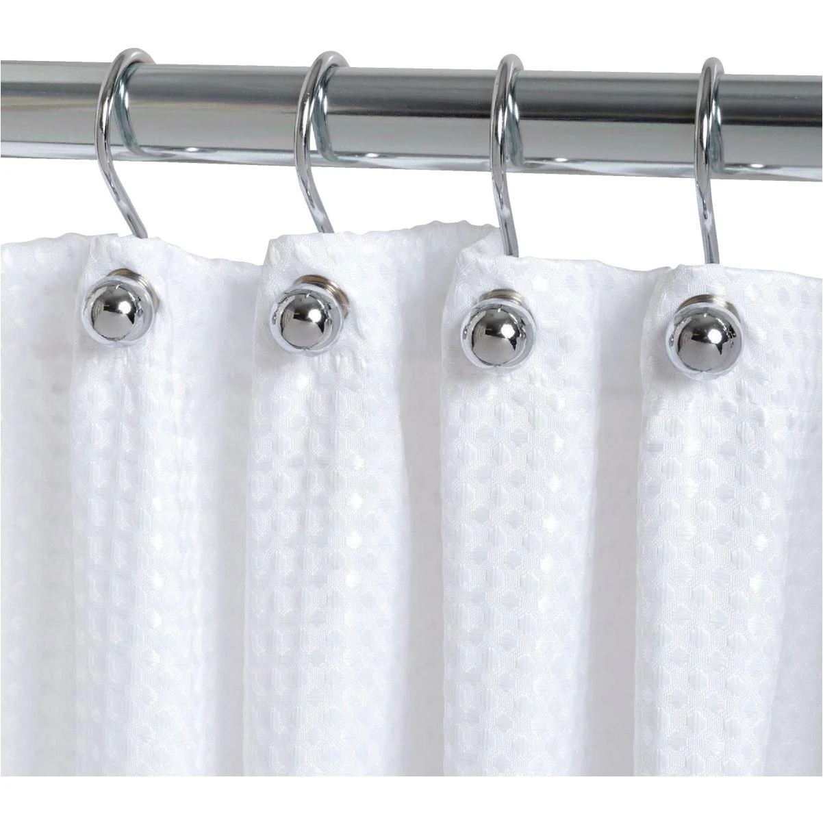 Chrome Ball End Shower Curtain Hook (12-count)