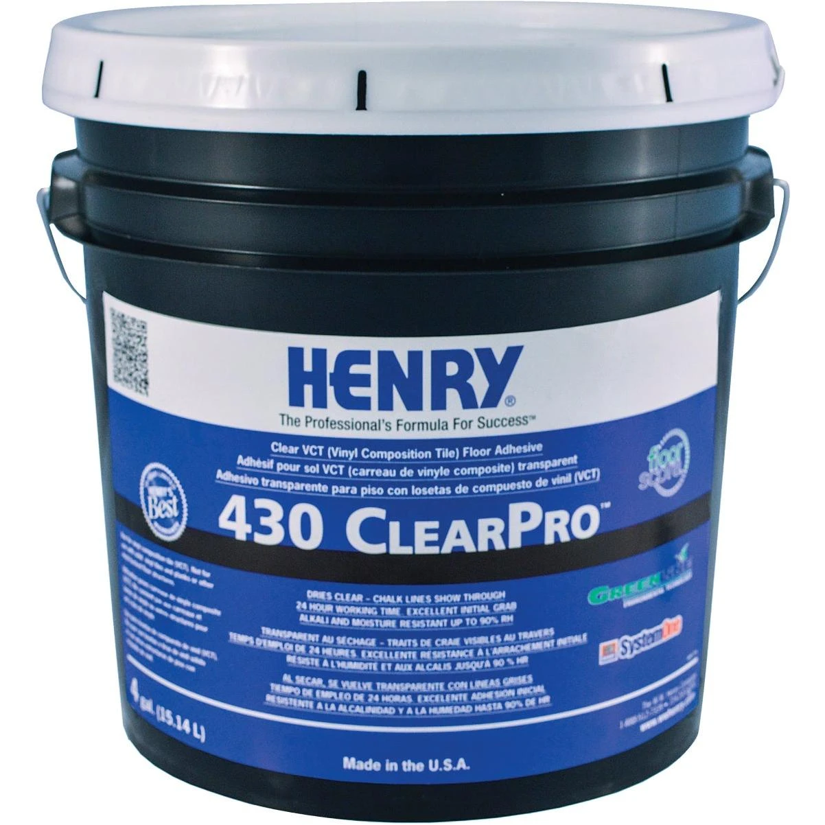 Henry 430 Clearpro Vinyl Floor Adhesive, 4 Gal.
