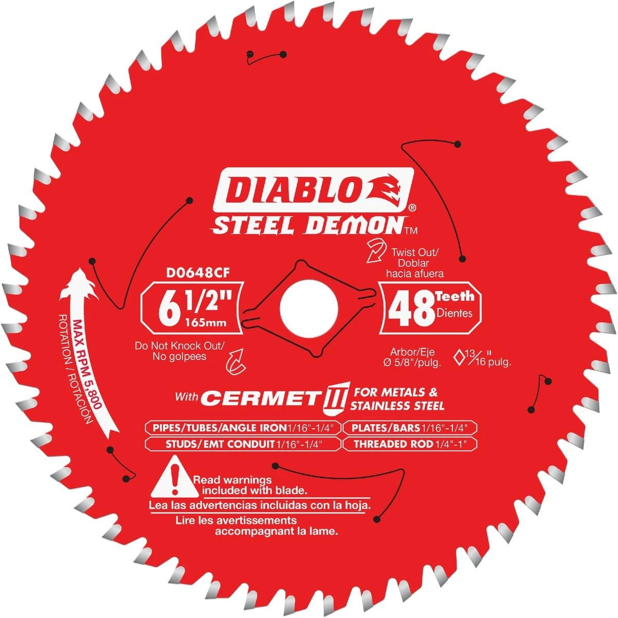 Steel Demon 6-1/2 In. 48-tooth Cermet Ii Metal Circular Saw Blade