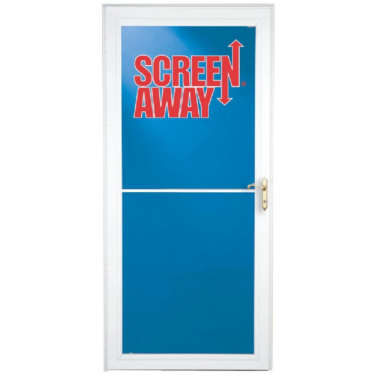 Screenaway Lifestyle 32 In. W X 81 In. H X 1-3/8 In. Thick White Full View Aluminum Storm Door