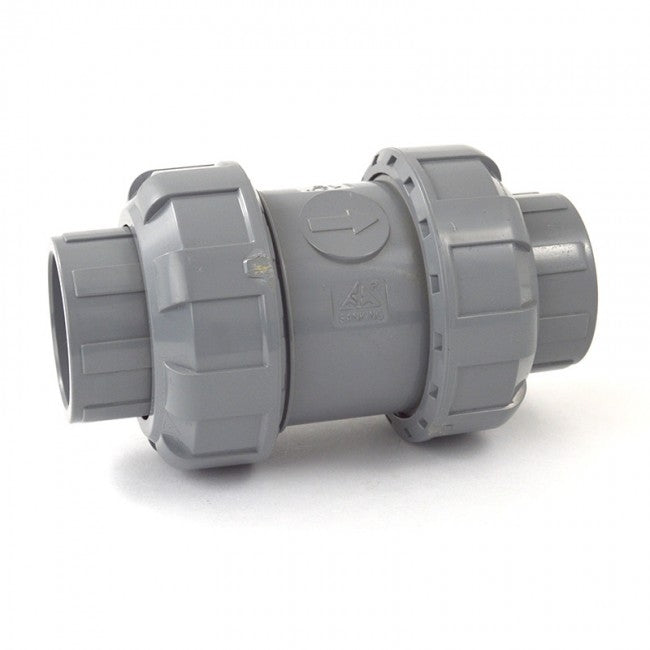 1 1/4" Flui-Pro PVC Ball Check Valve - Socket & Threaded Ends - Viton