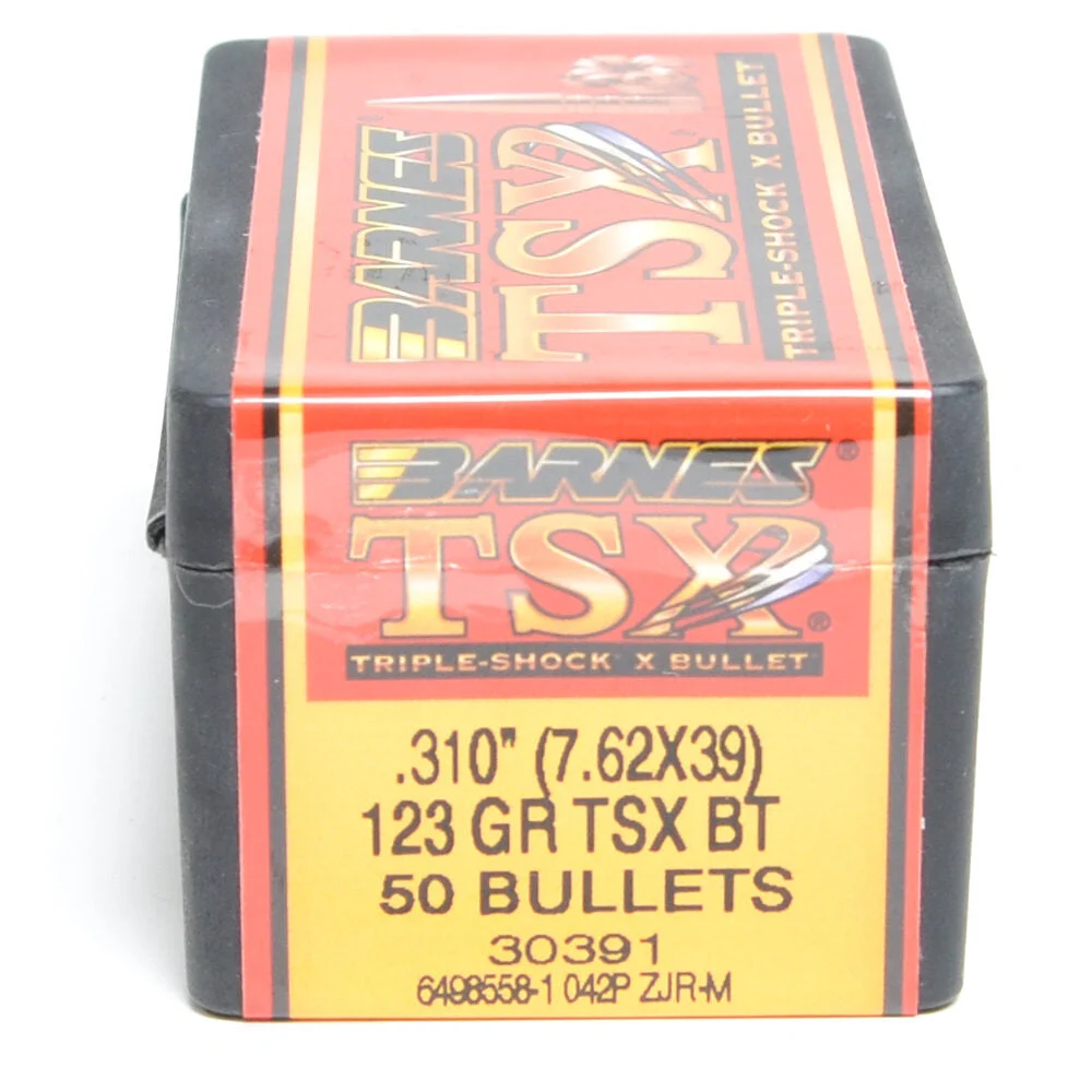 Barnes .310 Diameter 123 Grain Solid Hollow Point TSX 50 Count Bullets