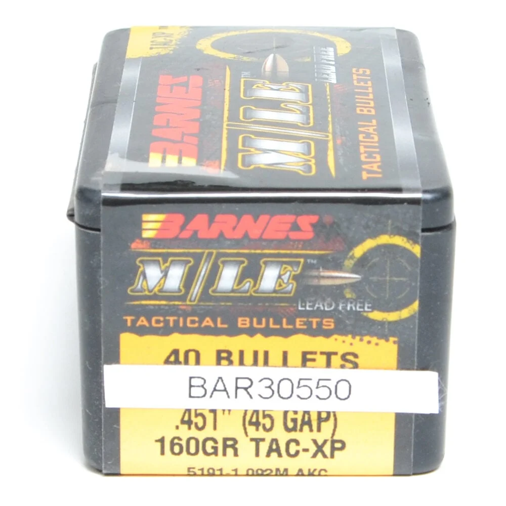 Barnes .451 Diameter 160 Grain Jacketed Hollow Point TAC-XP 40 Count Bullets