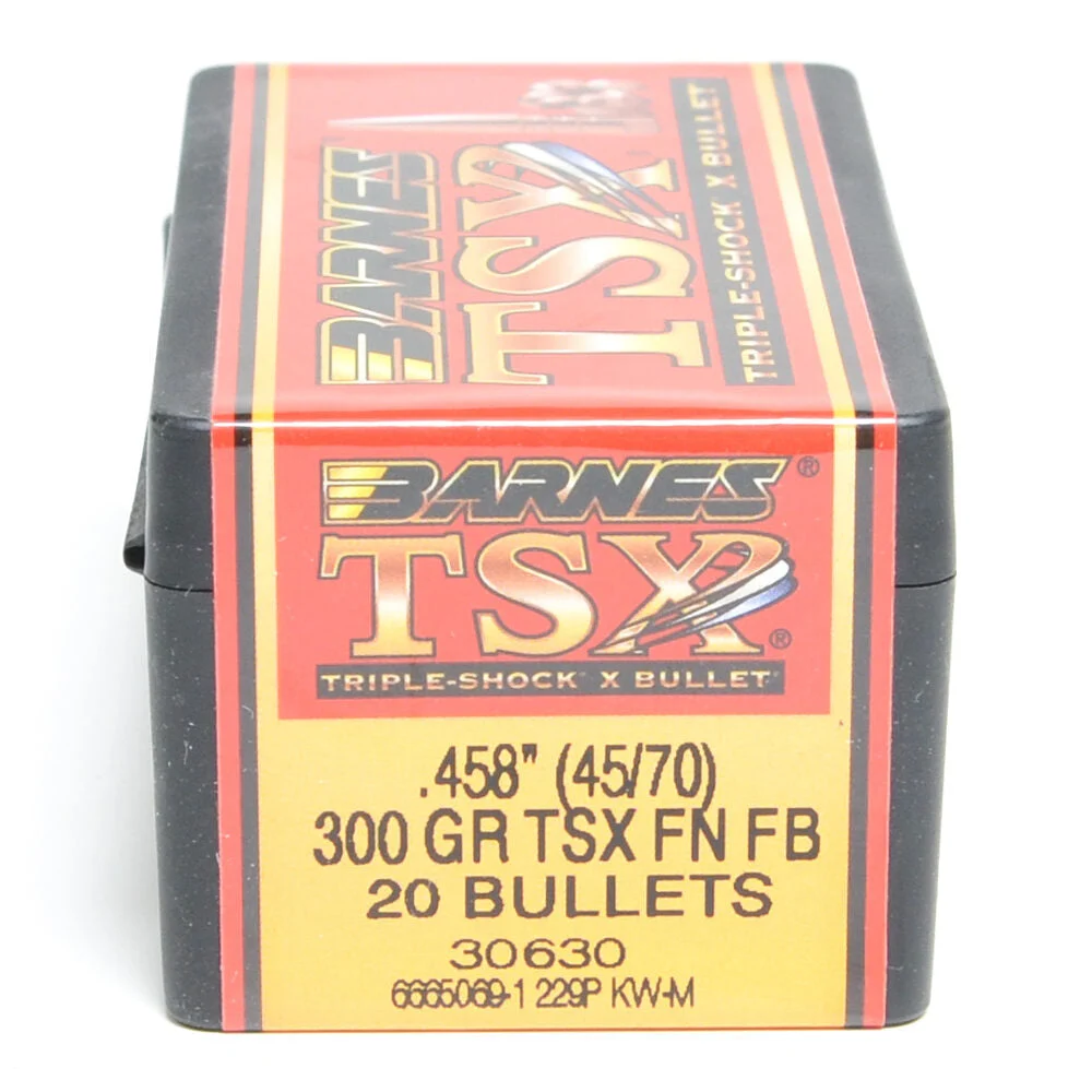 Barnes .458 Diameter 300 Grain Solid Hollow Point TSX 20 Count Bullets (45-70 Government)