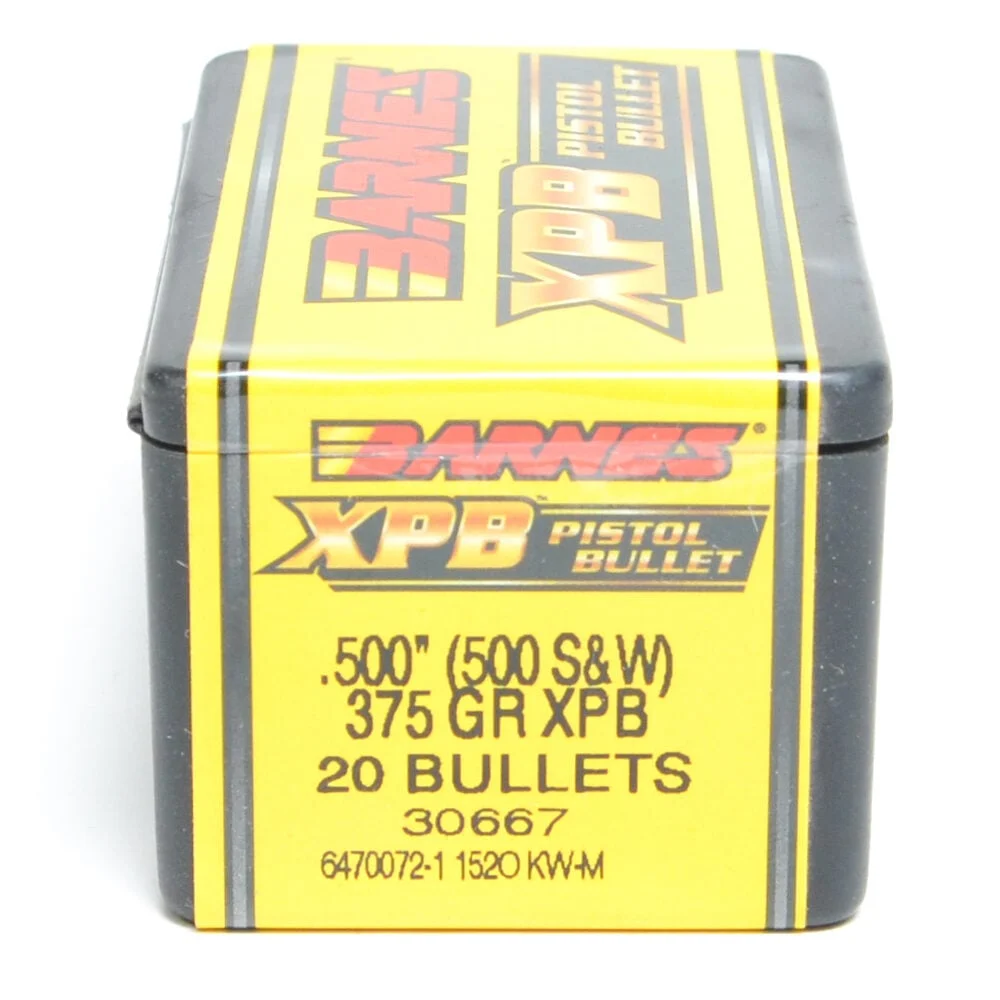Barnes .500 Diameter 375 Grain Jacketed Hollow Point XPB 20 Count Bullets