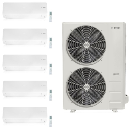 48,000 BTU 5-Zone, Mini-Split Kit (9k+9k+9k+9k+12k Wall Heads, Heat Pump), Max Performance/Cold Climate, R454B