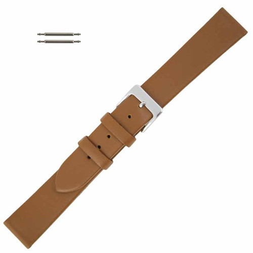 Tan Leather Watch Band 22mm Smooth Calf 7 1/2 Inch Length