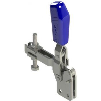 Vertical Hold-Down Toggle Clamp, Straight Base and U-Bar, 550 lb force, 90 degree opening angle