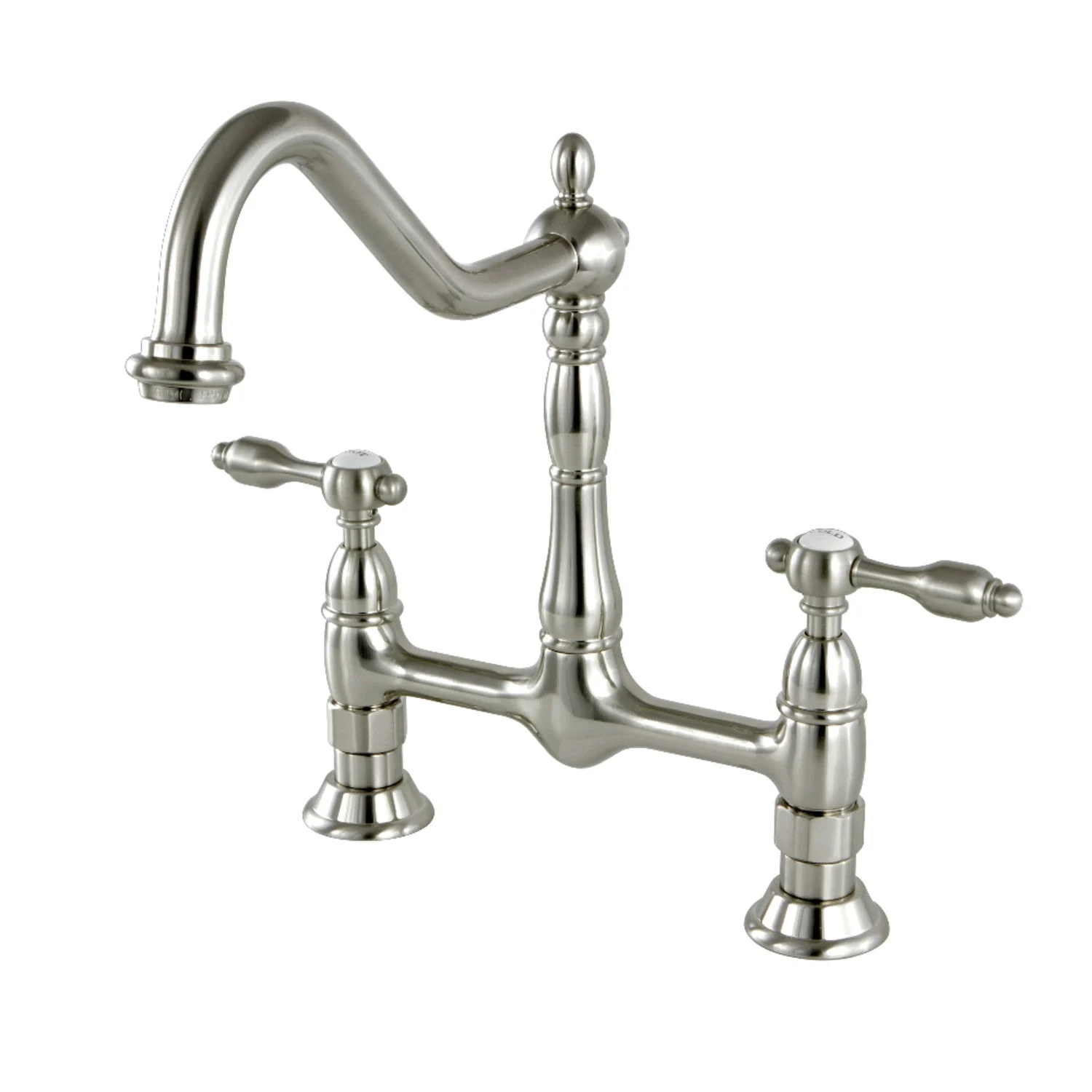 Kingston Brass KS1178TAL Tudor Bridge Kitchen Faucet, Brushed Nickel