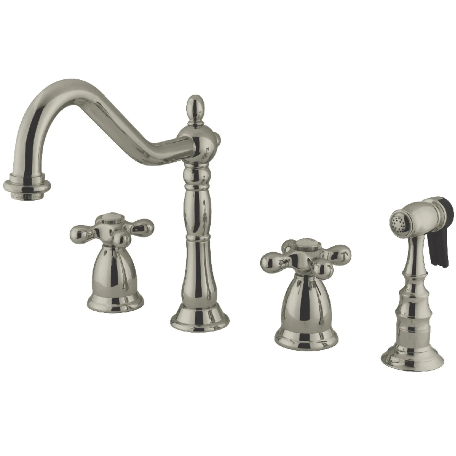 Kingston Brass KS1798AXBS Widespread Kitchen Faucet, Brushed Nickel