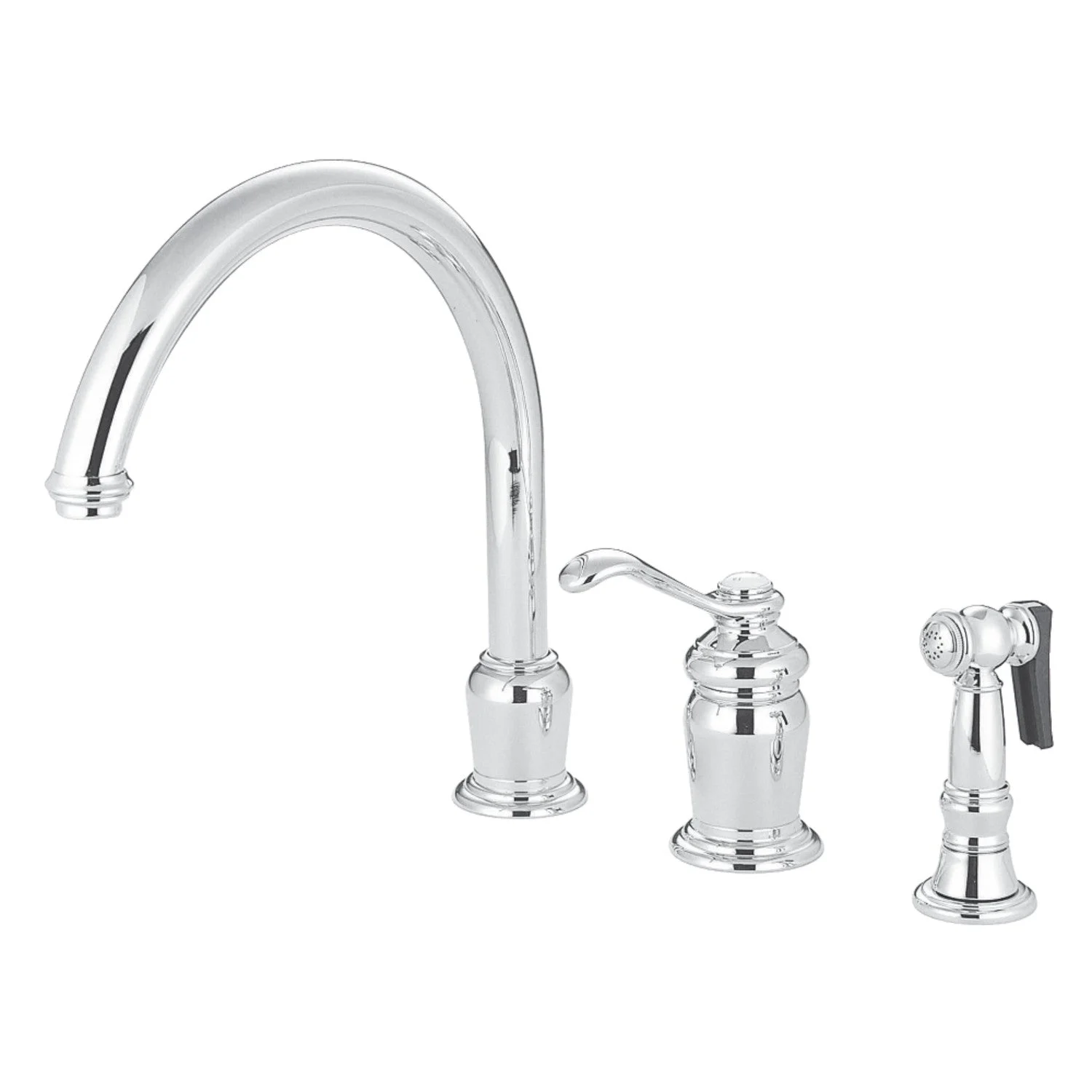 Kingston Brass KS7821TLBS Templeton Single-Handle Widespread Kitchen Faucet, Polished Chrome