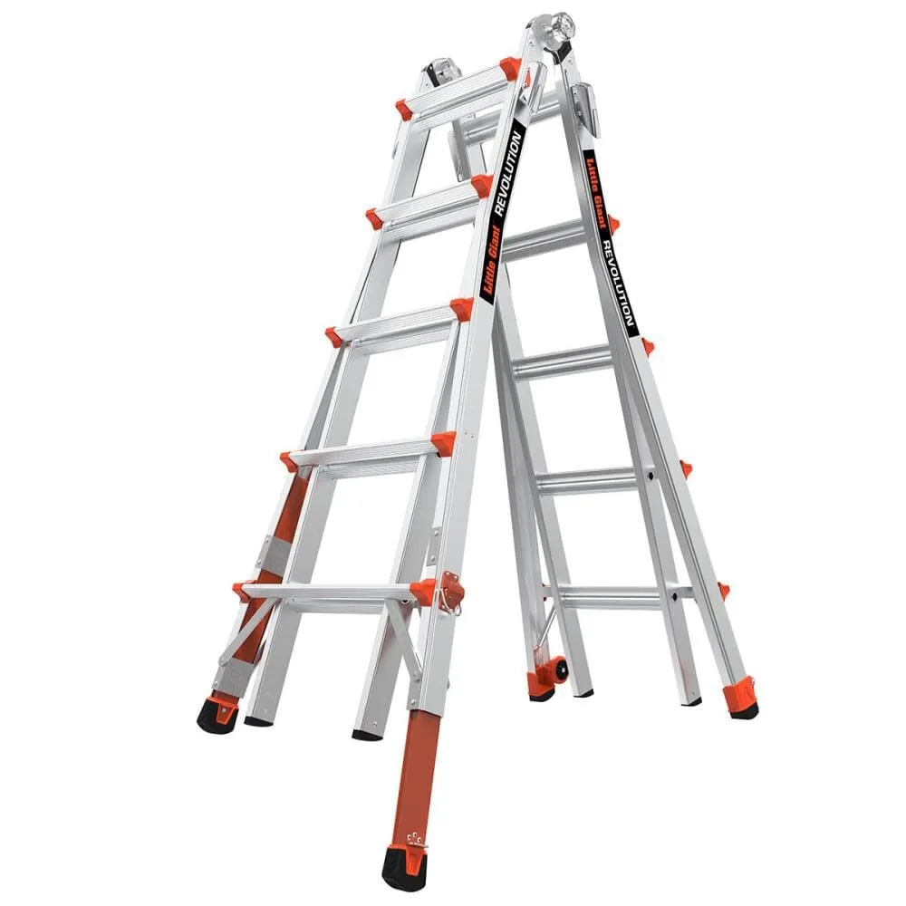 Little Giant Safety Revolution M22 Aluminum Type-1A 300lb Telescoping Multi-Position Ladder with Ratchet Leg Leveler