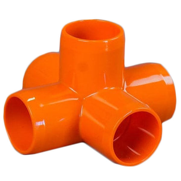 Orange 1-1/4" Furniture Fitting 5-way (FF-5W-012-ORANGE)