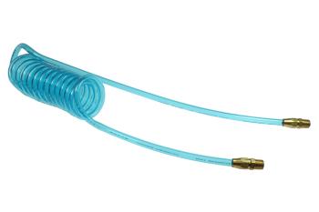 CO PR38-304-T Flexcoil, 3/8" ID x 30', 1/4" MPT Rigid Reusable, Transparent Blue