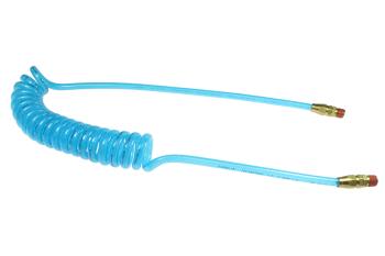CO PRE38-204B-T Flexeel Coil, 3/8" ID x 20', 1/4" MPT Swivel, Transparent Blue