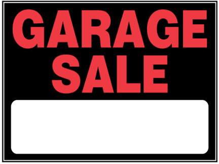 15X 19BLACK AND RED GARAGE SALE SIGN