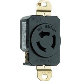 Locking Outlet, Black,Non-NEMA, 125/250-Volt, 20-Amp