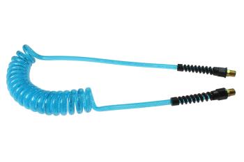 CO PUE38-154-T Flexeel Coil, 3/8" ID x 15', 1/4" MPT Rigid, Transparent Blue