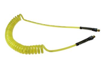 CO PUE38-254-TY Flexeel Coil, 3/8" ID x 25', 1/4" MPT Rigid, Transparent Yellow