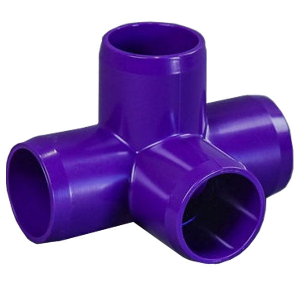Purple 1-1/4" Furniture Fitting 4-way (FF-4W-012-PURPLE)