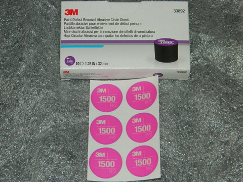 3M 1.25" Paint Defect Removal Abrasive Circle Sheet (33892)